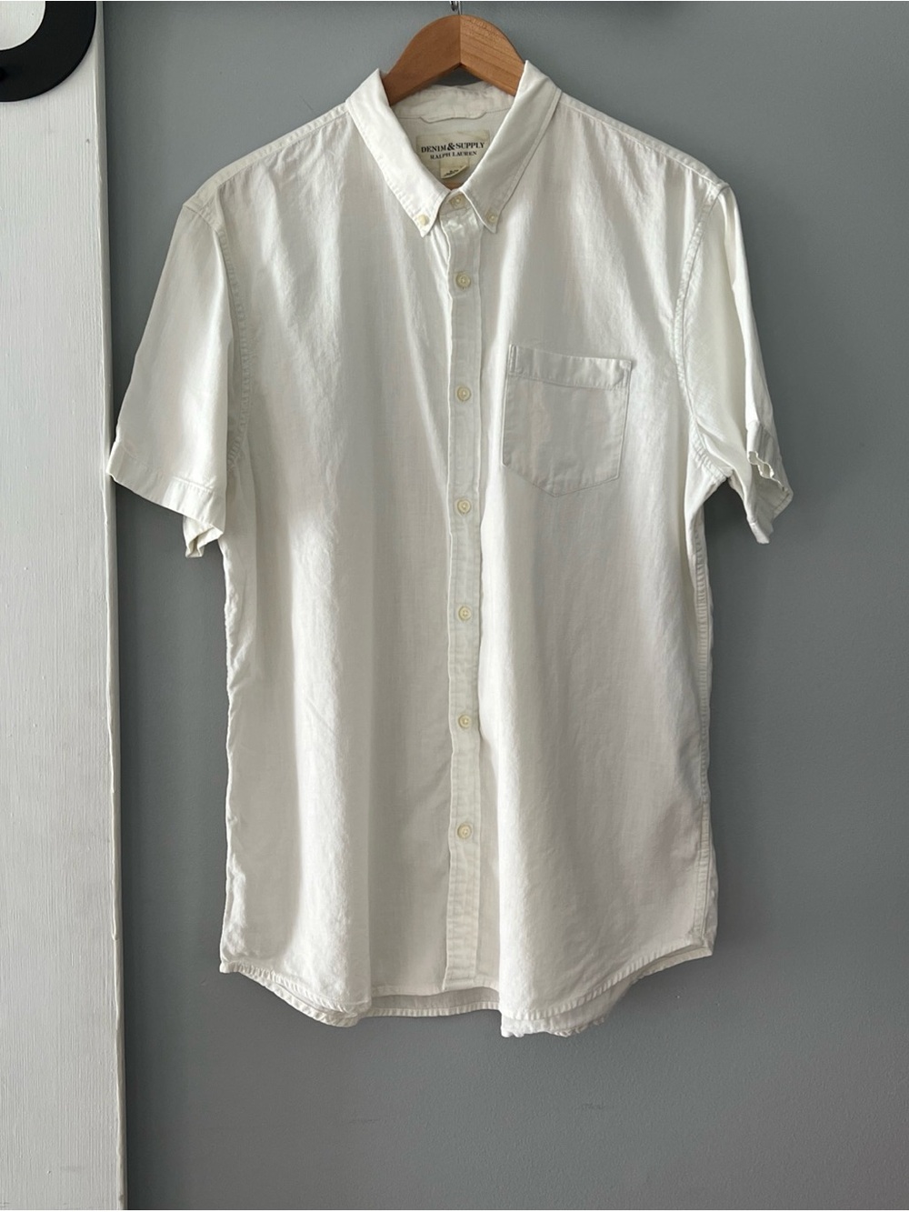 DENIM & SUPPLY RALPH LAUREN Shirt Men’s XL Woven Cotton Button Down Off White